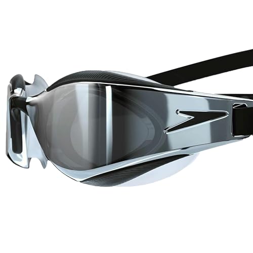 Speedo Fastskin Hyper Elite Mirror Swimming Goggles Unisex Adults - Black/Rust Gray/Chrome, One Size