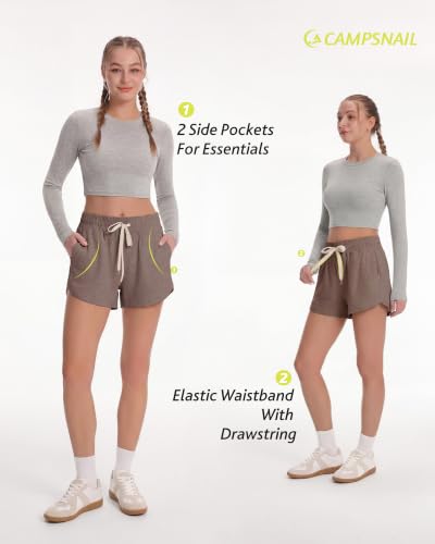 Women's High Waisted Athletic Shorts - Black Workout Casual Lounge Shorts