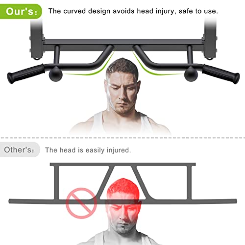 Joist Ceiling Mounted Pull Up Bar with Punching Bag Hanger - Heavy Duty Adjustable Fitness Equipment