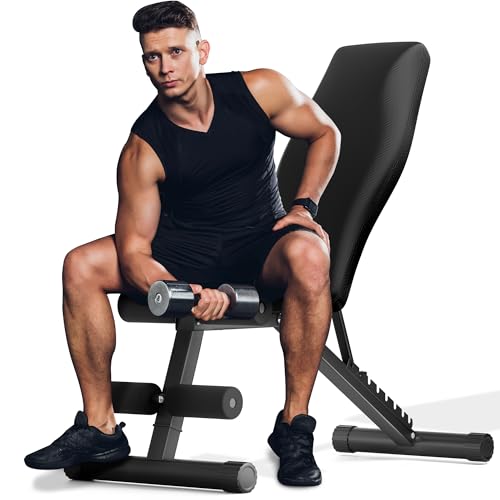 Adjustable Weight Bench for Home Gym Olympic Workout Bench with 700 LB Capacity Dumbbell Exercise Incline/Decline Bench for Strength Training and Full Body Workout