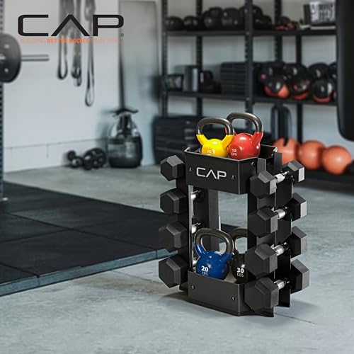 Dumbbell and Kettlebell Storage Rack - Compact Steel Weight Organizer