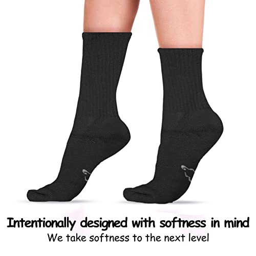 World's Softest Classic Crew Socks - Large Black Ultra Soft Unisex Socks