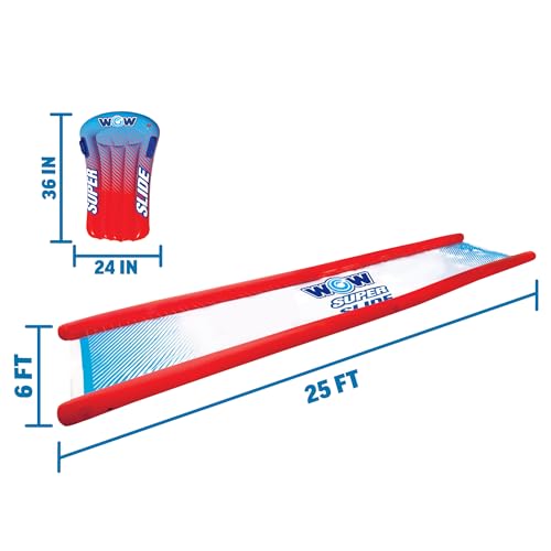 Wow Sports 25ft Inflatable Water Slide with Zigzag Sprinklers & Sleds