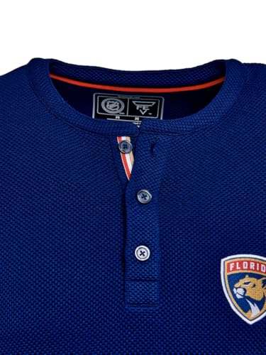 Florida Panthers Waffle Henley Shirt for Men - Navy XL