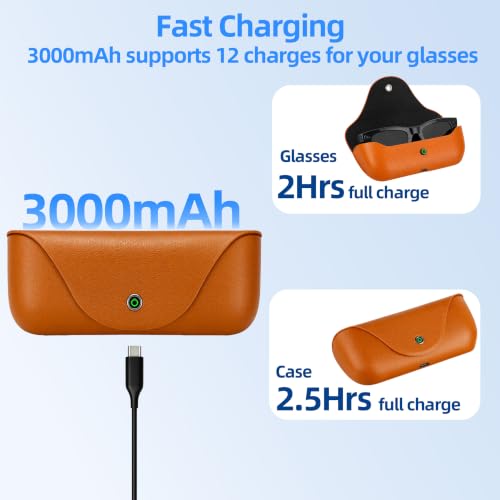 Meta Glasses Charging Case Orange Compatible with Gen 1/2/3 & Oakley Models