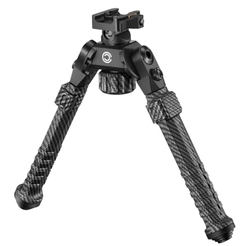 CVLIFE 30% Carbon Fiber Picatinny Bipod with Quick Release, Adjustable Height & 360° Rotation