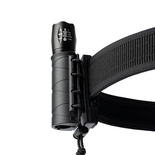 TACNEX Flashlight Holster for Duty Belt 1.2 Inch Diameter Rotatable MOLLE Torch Case
