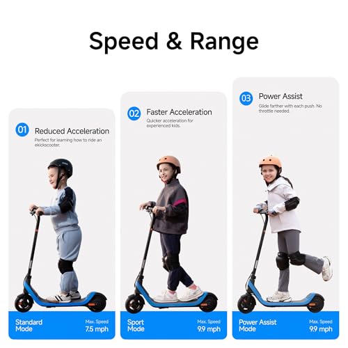 Kids Electric Scooter C2 Lite by Segway - Lightweight, UL Certified, RGB Lighting, 9.9 mph, 70 Min Ride