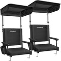 VIVOHOME Black Stadium Seat with Sunshade Canopy & Back Support - Outdoor Sports Chair