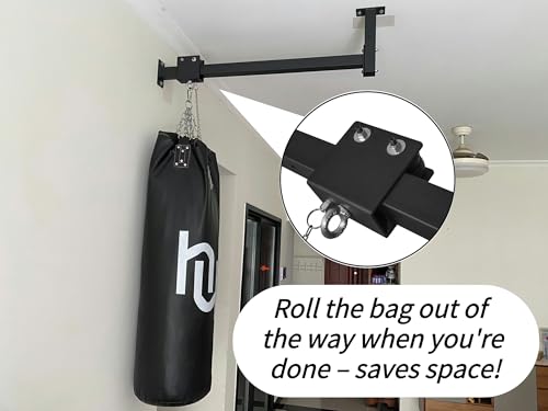 42'' Heavy Bag Wall Mount Roller Hanger for Punching Bags Up to 300 LBS - Easy Adjust, Quiet Operation
