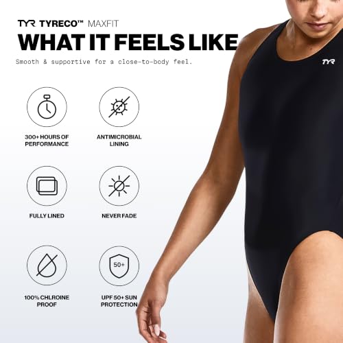 TYR Solid Maxfit Swimsuit - Navy / 42 - Women's One Piece Swimwear