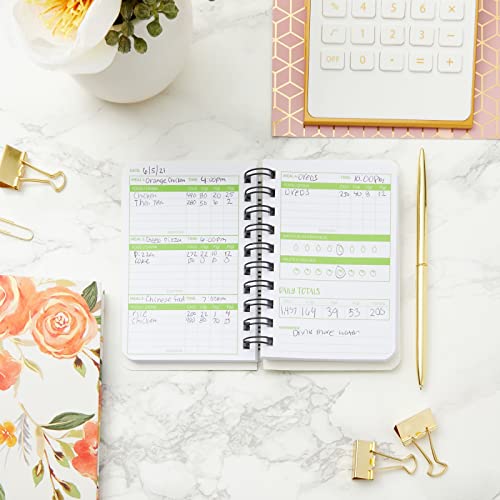 Calorie Tracker Journal Set - Pocket Food Log for Meal and Protein Tracking - 3 Pack, 3-Month Spiral-Bound Food Journals
