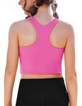 Girls Tank Tops Double Lined Racerback Crop Athletic Shirt - Hot Pink 5-6 Years