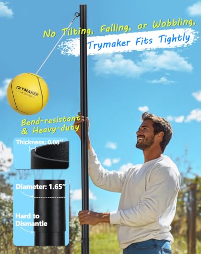 Tetherball Set with Pole and Classic Ball - Heavy-Duty Outdoor Game Kit