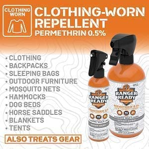 Insect Repellent Spray Pack of 2 - Permethrin 0.5% & Picaridin 20% - Scent-Free, 8 Oz Each