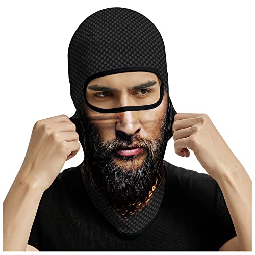 Balaclava Face Mask for Men Women Motorcycle Ski Hunting Cycling Fishing - One Size / Men With Beard Handsome