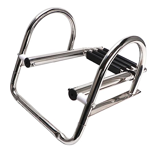 COC-LF 4-Step Stainless Steel Boat Ladder, Folding Telescoping Rear Entry, Heavy Duty