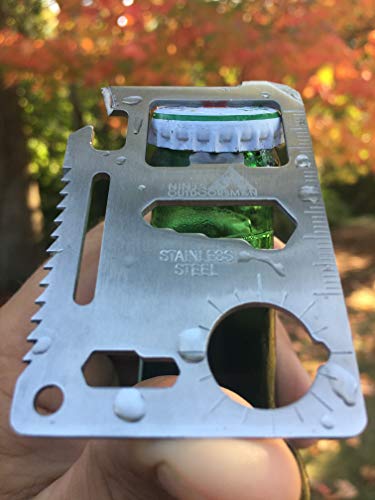11 in 1 Stainless Steel Credit Card Survival Tool - Compact Multi-Tool for Camping & Emergency
