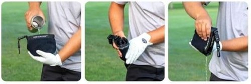 Portable Golf Club & Ball Cleaning Pouch, Waterproof Liner, Groove Cleaner, Easy Clip-On, Machine Washable, Durable Design (Olive Green)