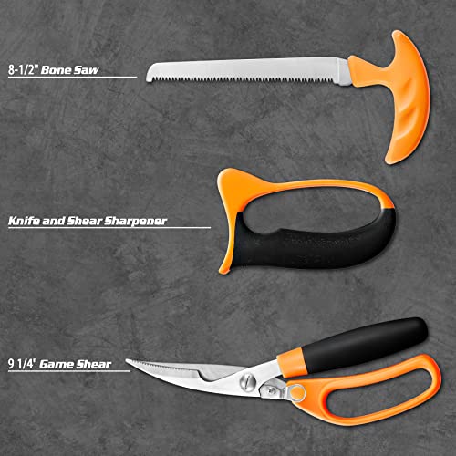 Hunting Deer Knife Set with Field Dressing Tools - Game Processing Kit