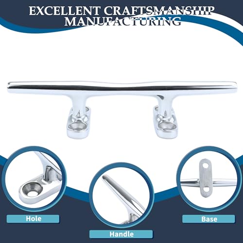 10 Inch Stainless Steel Boat Cleats 4-Pack - Durable Marine Dock Hardware