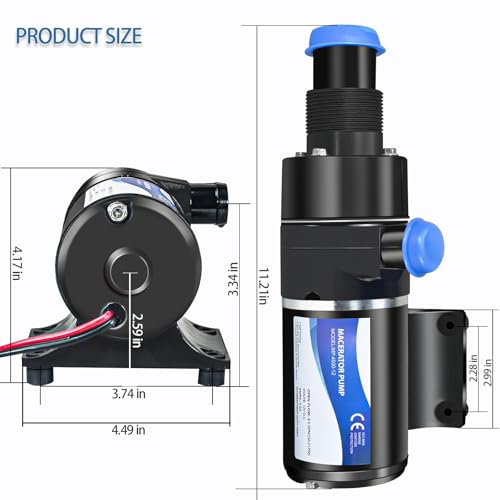 12V RV Macerator Pump for Waste Water Disposal Jabsco 18590-2092