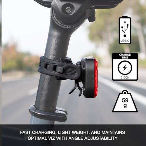 NiteRider Swift 700 & Vmax+ 180 Bike Light Set - 700 Lumens Front & 180 Rear USB Rechargeable, Waterproof, 12 Modes for Night Riding & Commuting