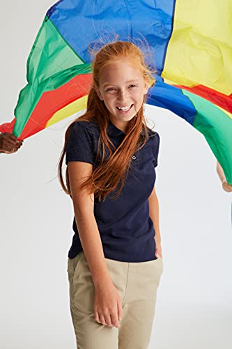 Toddler Girls French Toast Short Sleeve Polo with Peter Pan Collar - Large Navy Blue