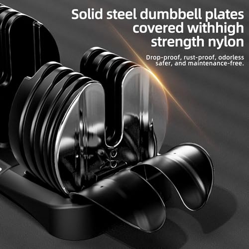 Adjustable Dumbbell Set 2 x 52.5 lbs with Quick-Change Weights & Safety Lock