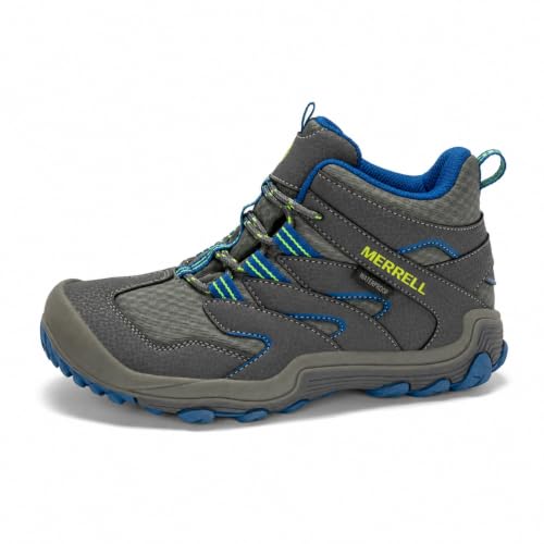 Merrell Chameleon 7 Mid A/C Kids Waterproof Hiking Shoes Grey/Blue Size 7 Big Kid