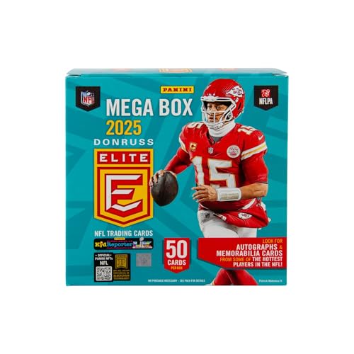 2025 Panini Donruss Elite Football Trading Cards Mega Box - Autographs & Parallels