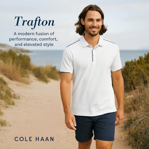 XX-Large Cole Haan Trafton Golf Polo Shirt for Men - Lightweight, 4-Way Stretch, Moisture-Wicking, Silt Green