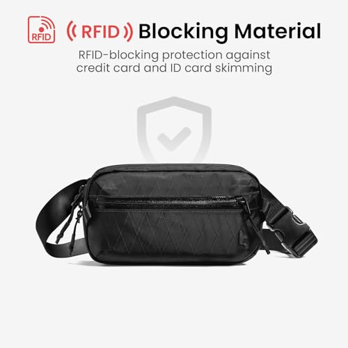 tomtoc X-Pac 1.5L Sling Bag with RFID Blocking Crossbody for Men Women - Black