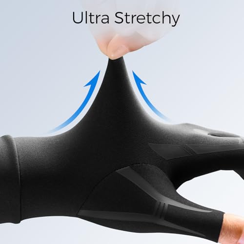 Men's M-Pair Matte Black Compression Arthritis Gloves for Hand Pain Relief