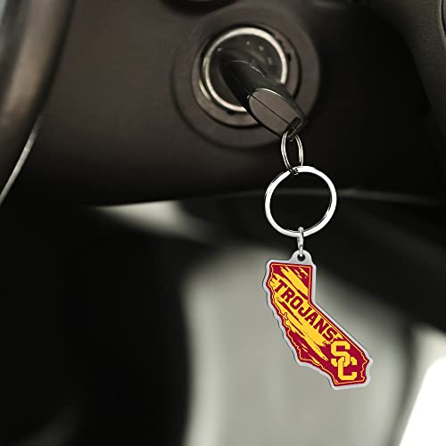 LSU Tigers State Shape Keychain - Team Color Home State Pride