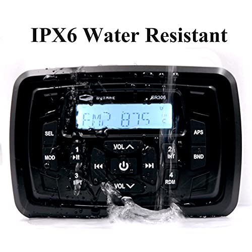 GUZARE Waterproof Marine Bluetooth Radio for Boats, Golf Carts, ATV, UTV, Hot Tubs