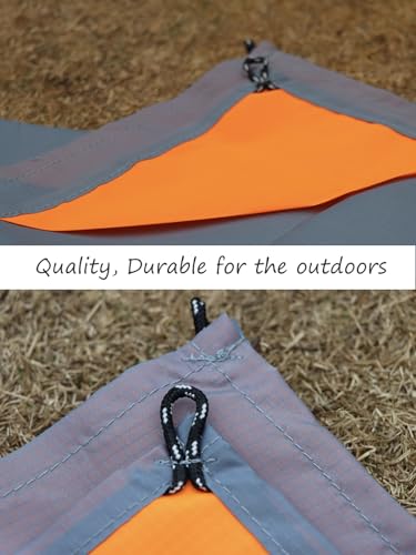 Pocket Picnic Blanket Grey/Orange 55x79 Inch Lightweight Waterproof Tarp