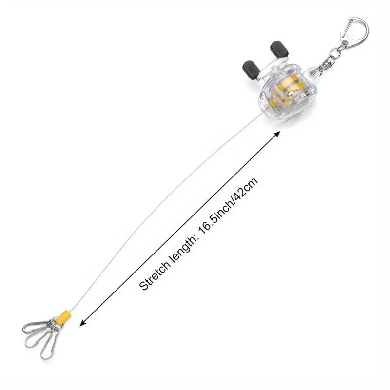 Retractable Fishing Reel Keychain - Durable Portable Angler Accessory