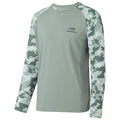 Men's UPF 50 Camo Fishing T-Shirt Long Sleeve Quick Dry Sweatshirt - X-Large Ash Grey/Ash Green