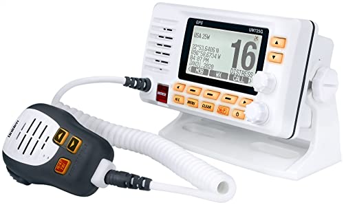 Uniden UM725G Marine VHF Radio with GPS - White, All US & Canada Marine Channels