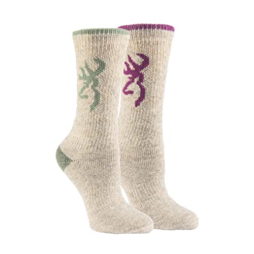 Browning Athletic Boot Socks 3-Pack - Moisture-Wicking, Arch Support, Seamless Fit - Laurel Wreath/Magenta / Medium