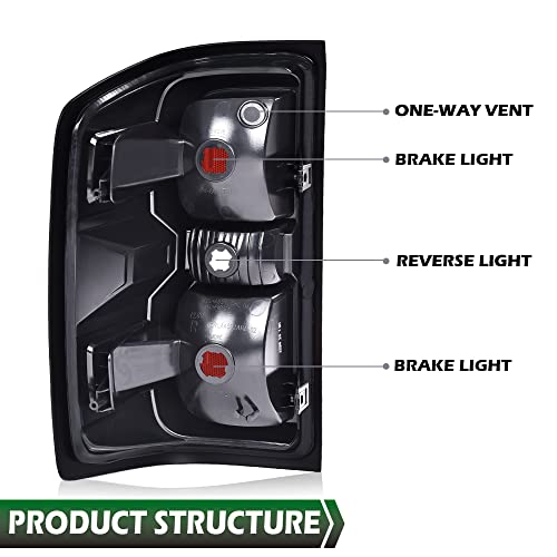 2016-2019 Smoky Rear Tail Lights Fit Chevy Silverado 1500 2500 HD
