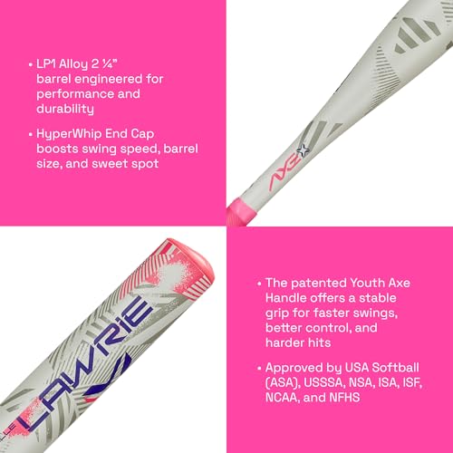 Axe Danielle Lawrie Youth Fastpitch Softball Bat 28-inch -12 Alloy Pink Purple | ASA USSSA Approved
