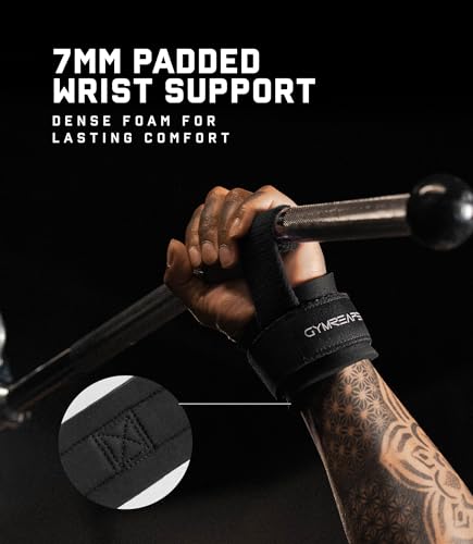 Black Gymreapers Weight Lifting Straps with Dowel - Wrist Support for Deadlifts