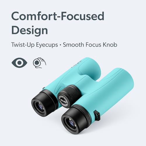 Barska Breeze Blue 10x42 Binoculars - Compact Shockproof Travel Optics