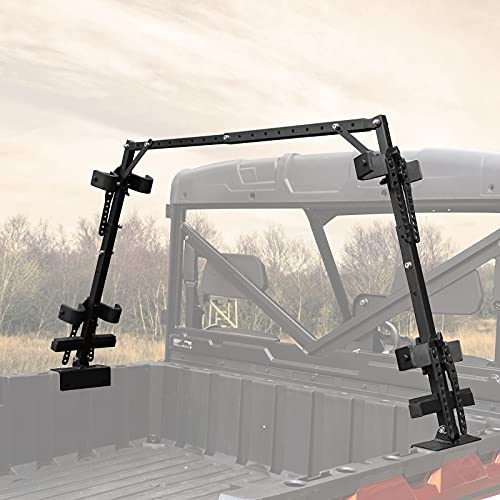 Universal UTV Tool Holder Rack with Adjustable Clamps for Cargo Bed