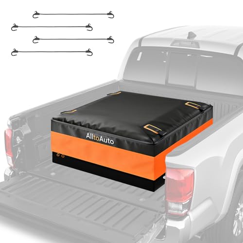 AlltoAuto 26 CuFt Waterproof Truck Bed Cargo Bag Orange/Black Heavy Duty PVC