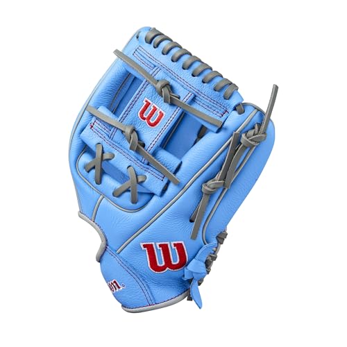 Youth Baseball Glove 11" Infield Right Hand Throw Blue/Grey/Red - Wilson A500
