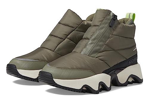 Sorel Women's Kinetic Impact Puffy Waterproof Winter Boots - Stone Green, Black