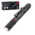 FORTO Black Rechargeable Pen Light 300 Lumens, IP67 Waterproof, USB-C, 2 Modes, Clip, Inspection & Emergency